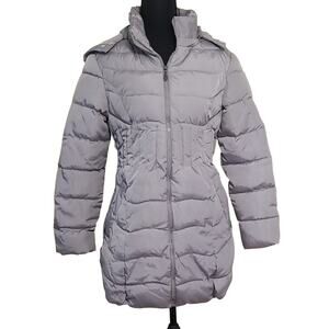 Womens Gray Warm Puffer Coat Winter Jacket Ski Snow Outdoor Cold Weather Size S